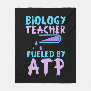 Scientist Gift Biology Teacher Fuelled By ATP Fleece Blanket
