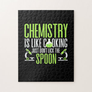 Scientist Gift Chemistry Is Like Cooking Jigsaw Puzzle
