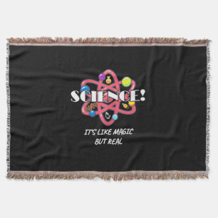 Scientist Gift   Chemistry Science Is Like Magic Throw Blanket