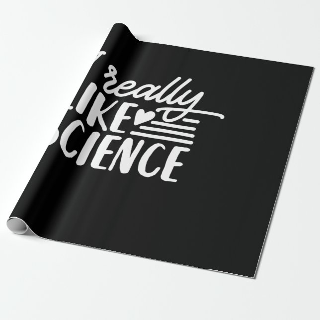 Scientist Gift | I Really Like Science Wrapping Paper (Unrolled)