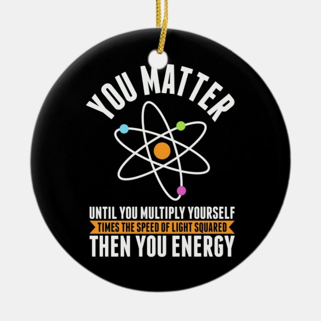 Scientist Gift | Physicist Science Matter Ceramic Tree Decoration (Front)