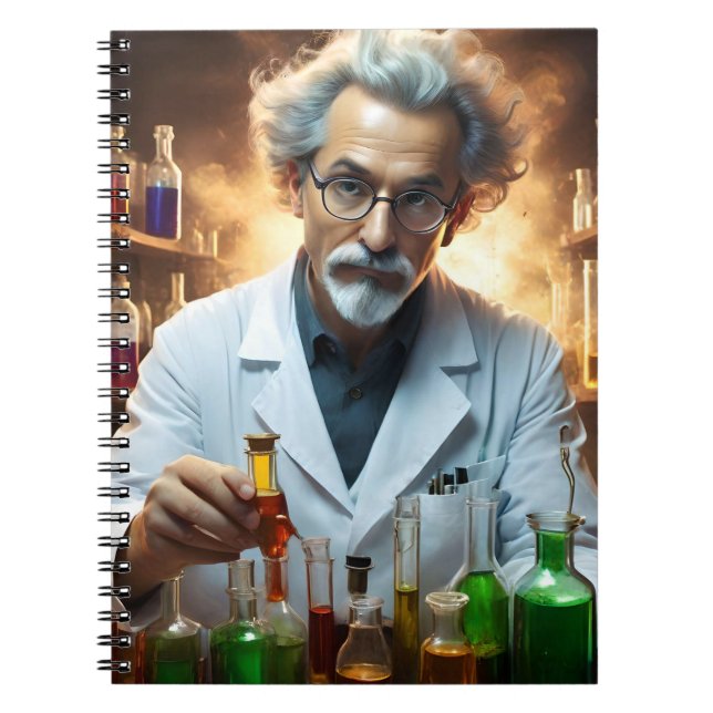 Scientist In A Laboratory Mixing Potions, Notebook (Front)