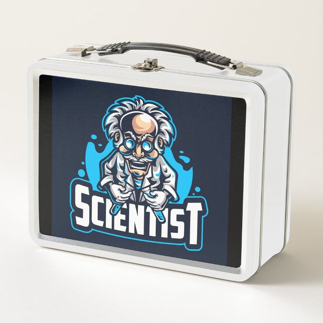Scientist Metal Lunch Box (Cartoon Scientist Metal Lunch Box!)