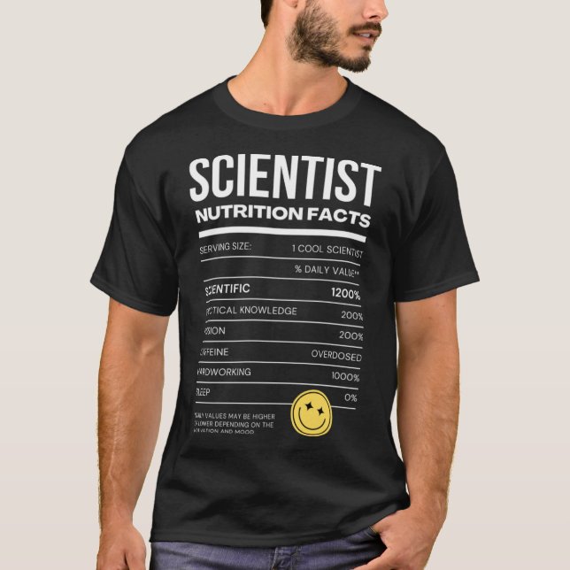 Scientist Nutrition Facts  Humour Costume T-Shirt (Front)