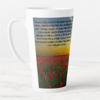 Scientist Quote Sunset Poppies Mystery Latte Mug