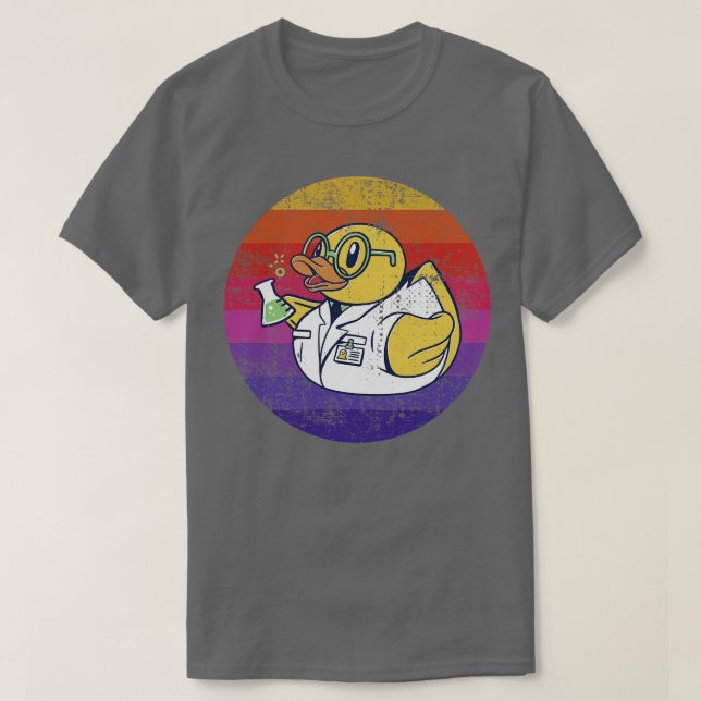 Scientist Rubber Duck Retro T-Shirt (Design Front)