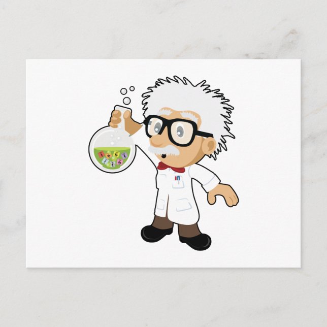 Scientist with beaker postcard (Front)