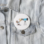 Scientist with Telescope Astronomy Science Humour  7.5 Cm Round Badge<br><div class="desc">Elevate your love for astronomy with our "Astronomer Looking Through a Telescope" button. This captivating design features a dedicated astronomer peering through a telescope, capturing the essence of curiosity and wonder. Perfect for stargazers, science enthusiasts, and those passionate about the mysteries of the universe, this button is a charming accessory...</div>