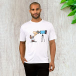 Scientist with Telescope Astronomy Science Humour  T-Shirt<br><div class="desc">Elevate your activewear with a touch of celestial wonder. Our Men's Active T-Shirt showcases a captivating graphic of an astronomer intently gazing through a telescope, exploring the mysteries of the universe. Perfect for stargazers, science enthusiasts, and dreamers alike, this shirt blends style and comfort for those who love to reach...</div>