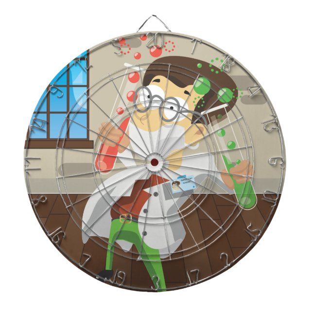 Scientist With Test tubes Dartboard (Front)