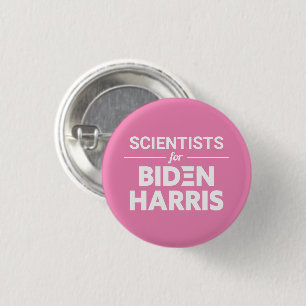 Scientists for Biden Harris Custom Text Pink 3 Cm Round Badge