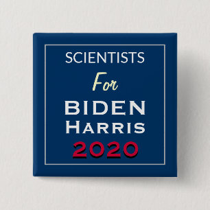 Scientists For BIDEN HARRIS Square Campaign 15 Cm Square Badge