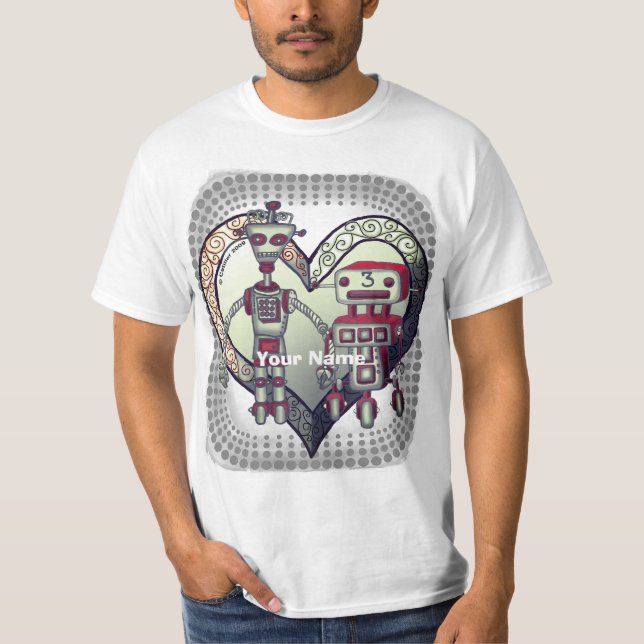 Scifi robot love T-Shirt (Front)