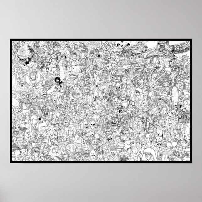 SciFi vs Fantasy colouring Poster (Front)