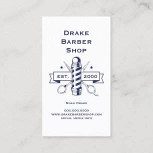 Scissor Barber Pole Professional Barber Shop Business Card