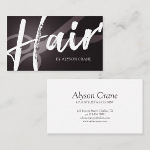 Scissor & Brush Script Hair Stylist Business Card