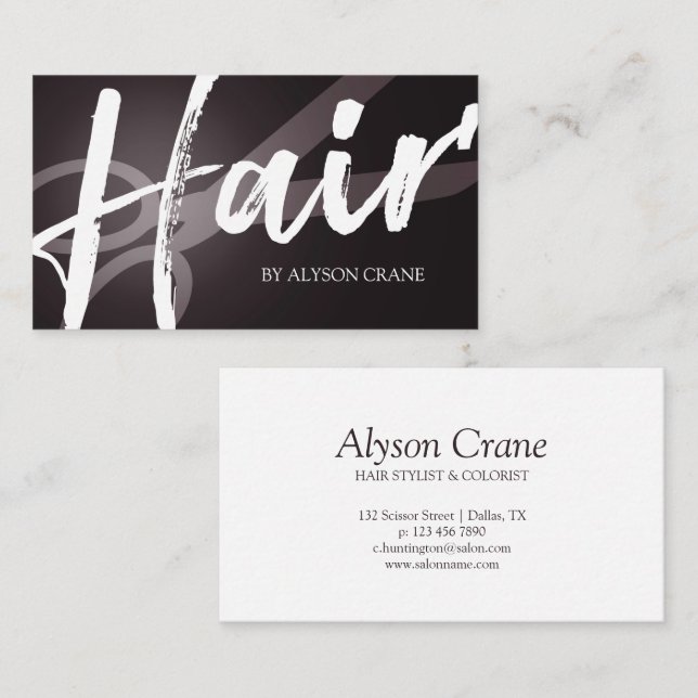 Scissor & Brush Script | Hair Stylist Business Card (Front/Back)