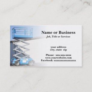 scissor lift or platform business card