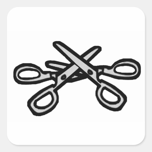 Scissor Position Square Sticker (Front)