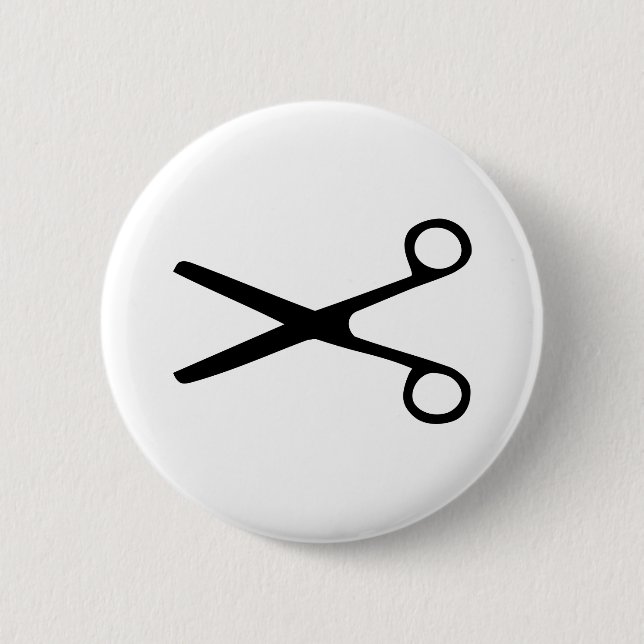 Scissors 6 Cm Round Badge (Front)