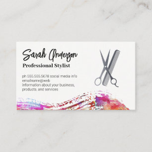 Scissors and Comb Hair Stylist Business Card
