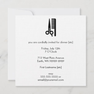 Scissors and Comb Invitation