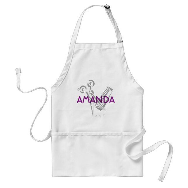 Scissors and Comb Personalised Text Standard Apron (Front)
