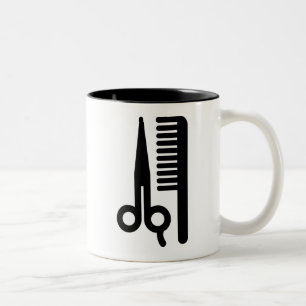 Scissors and Comb Two-Tone Coffee Mug