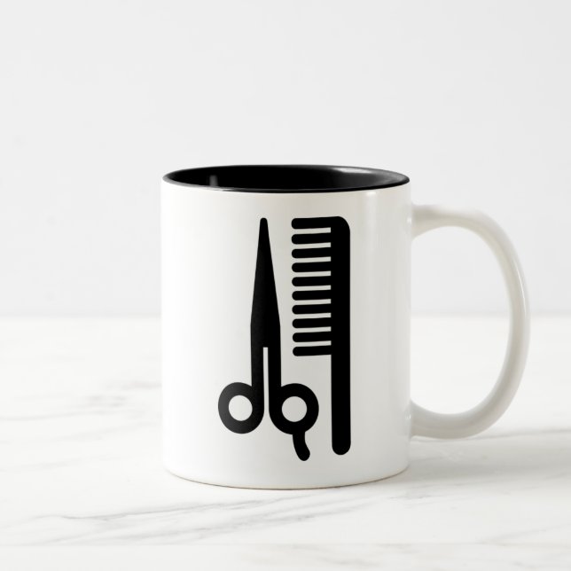 Scissors and Comb Two-Tone Coffee Mug (Right)