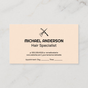 Scissors and Comb   Wood Appointment Card
