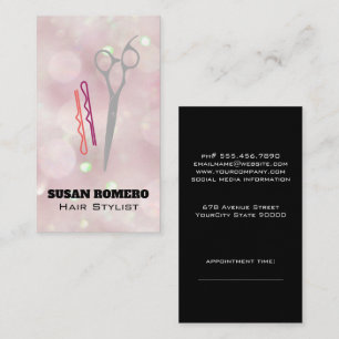 Scissors and Hair Pin Appointment Card