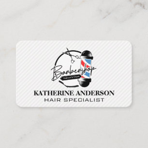 Scissors Barber Pol Hair Care Business Card
