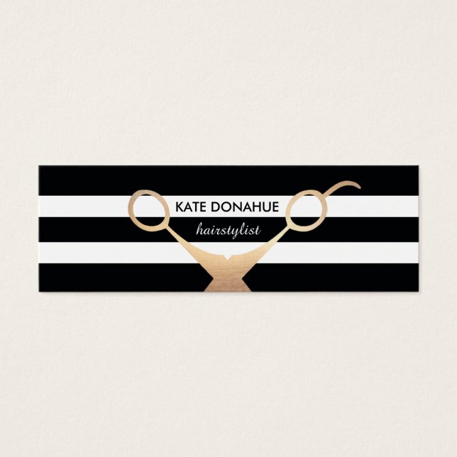 Scissors Black and White Striped Salon Appointment (Front)