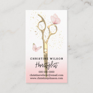 scissors butterfly hairstylist business card