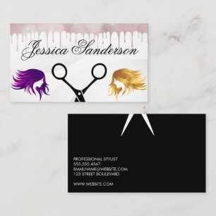 Scissors   Colour Dye   Womens Hair Business Card