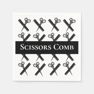 Scissors Comb Hairstylist Salon  Napkin