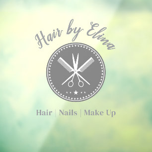 Scissors & Comb Logo Custom Name Elegant