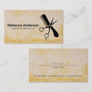Scissors Comb Logo Hair Stylist Appt Appointment Card