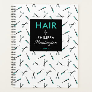 Scissors & Combs Pattern Hair Stylist Planner