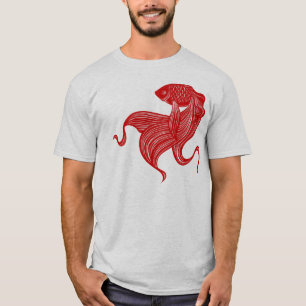 Scissors-cut Goldfish Argyle T-Shirt