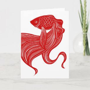 Scissors-cut Goldfish Greeting Card
