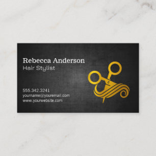 Scissors Cutting Hair Logo Business Card