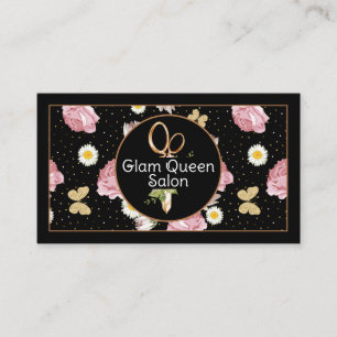 Scissors Flowers and Butterflies Business Card