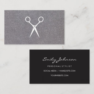Scissors   Grey Texture Background Business Card