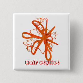Scissors Hair Salons HairStylist 15 Cm Square Badge