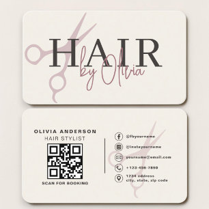 Scissors Hair Stylist QR Code Business Card