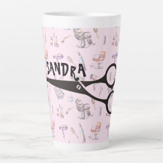 Scissors Hairdresser Stylist Personalised Latte Mug