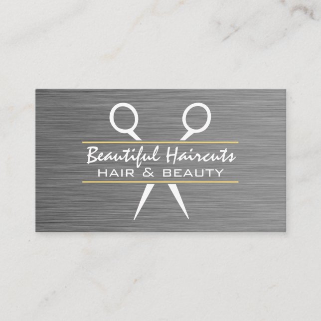 Scissors | Metal Texture Business Card (Front)