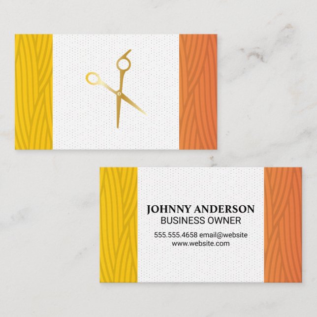 Scissors | Modern Art Weave Pattern Appointment Card (Front/Back)