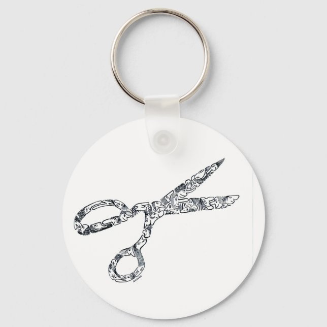 SCISSORS - NEED A HAIRCUT? KEY RING (Front)